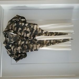 Shi Shang Yi Ge Georgette Military Style Print Dress Size XS
